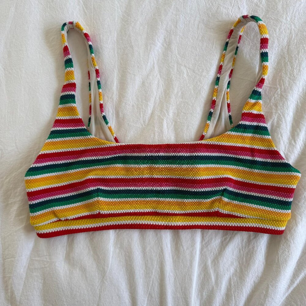 THE UPSIDE Multicolor Striped Bralette Top Size Small